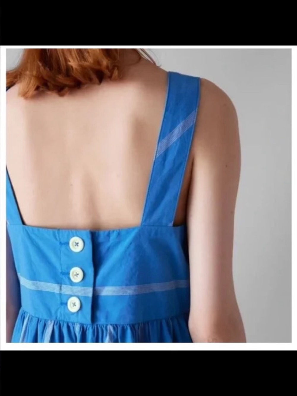 TOAST Square-Neck Sleeveless Midi Dress in Bright Blue - Picture 4 of 6
